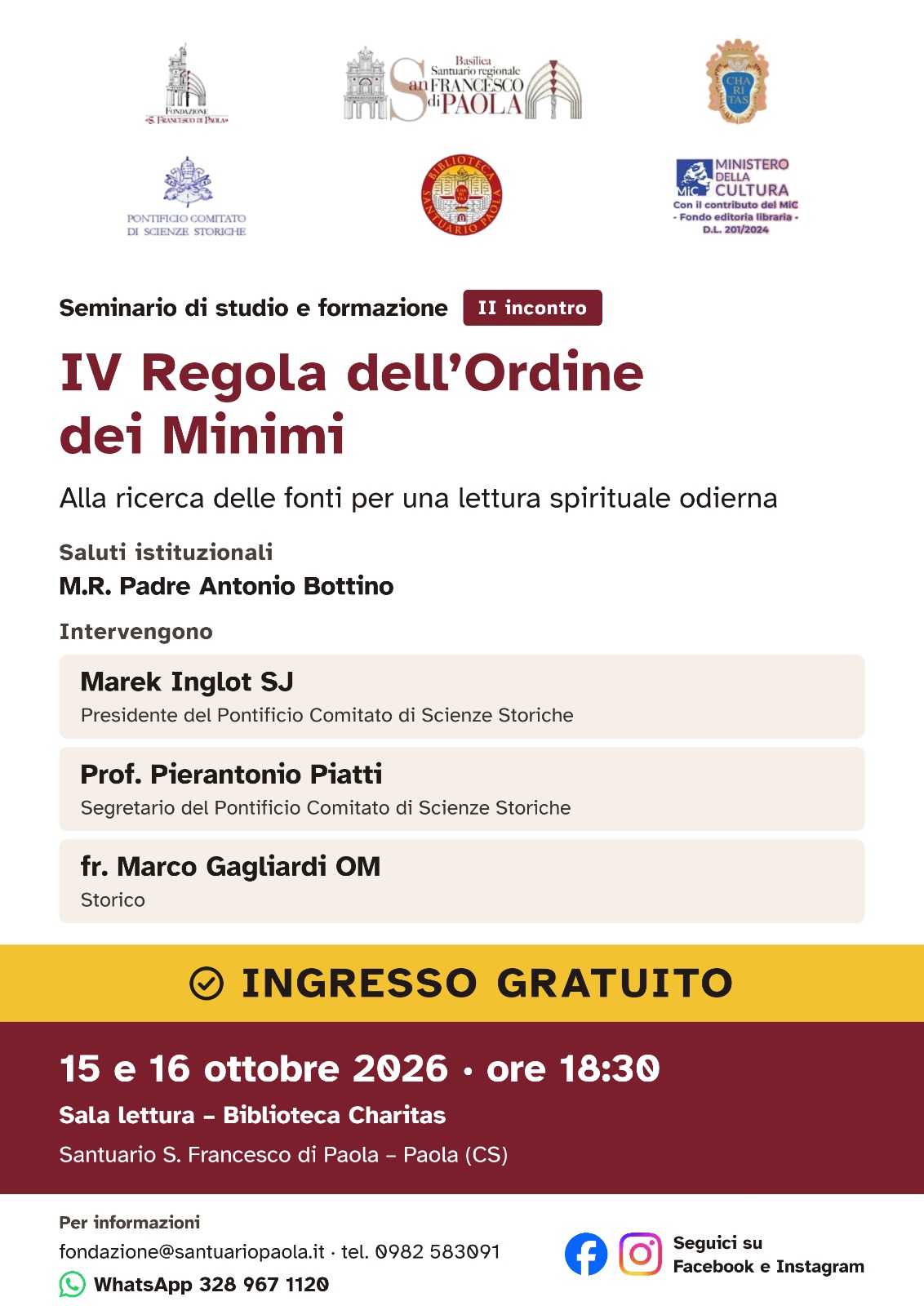 regola ordine minimi